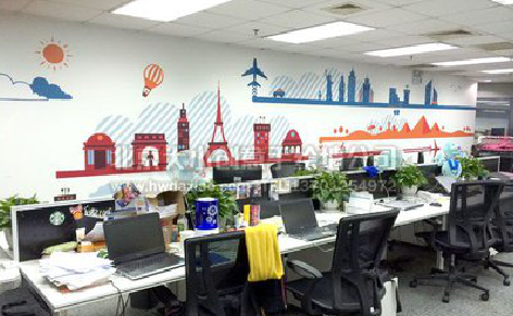  定远教你设计办公室墙绘的方法。