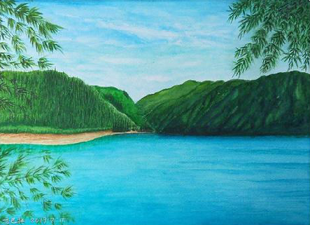  定远在墙绘中，如何绘画绿水青山？