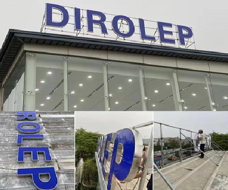  定远楼顶发光字安装的注意事项。